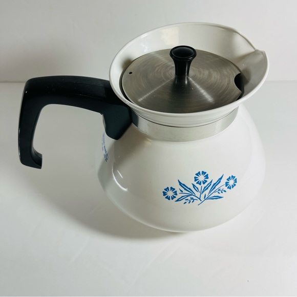 Corning Ware P-104 teapot coffee pot blue cornflower 6 cup made in USA Vintage - Picture 5 of 15